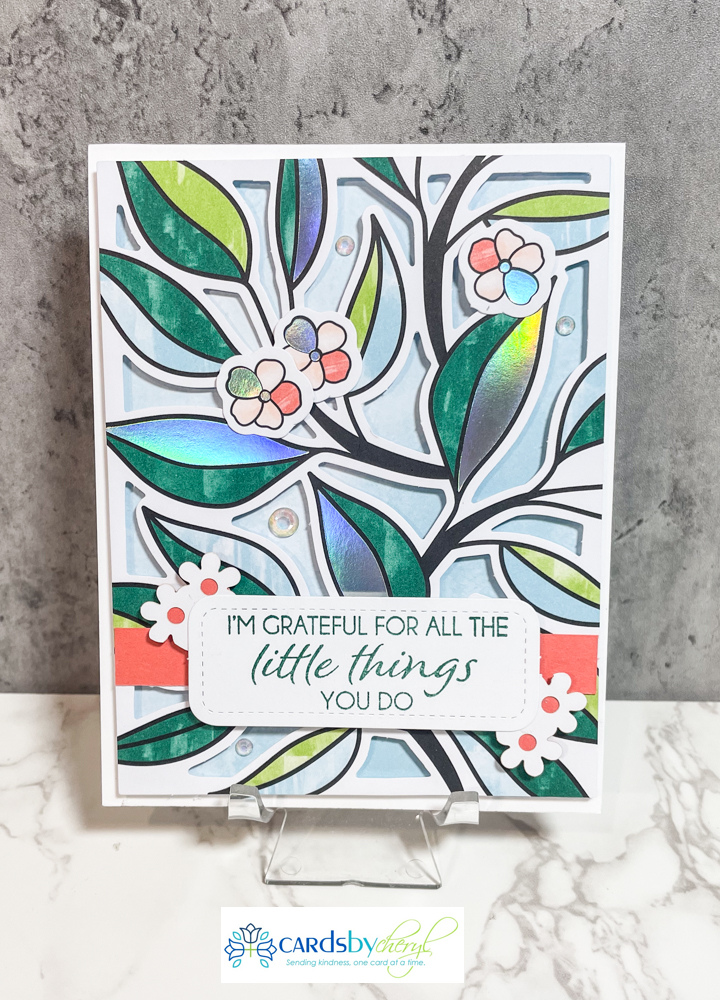 Floral card that says "I'm Grateful for All the Little Things You Do"