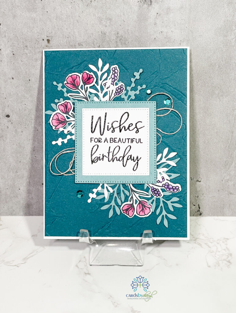 Card that says "Wishes for a beautiful birthday"