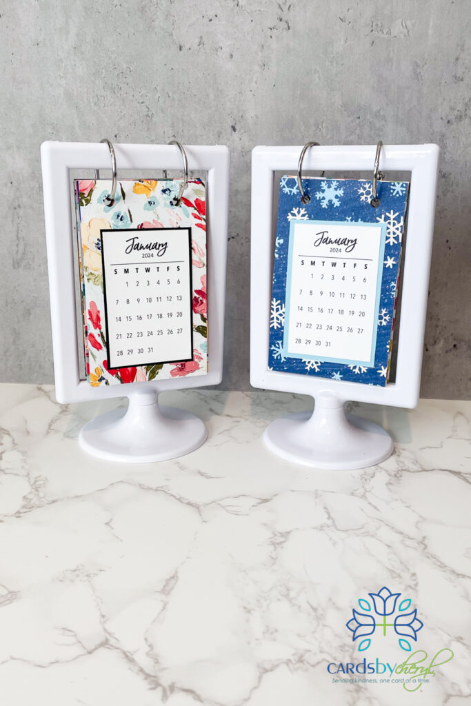 Two tabletop paper calendars